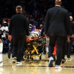 NBA rookie stretchered off court after scary fall